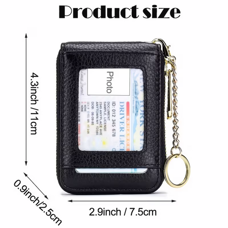 Casual style multi-compartment zipper wallet: Cards and loose change are neatly sorted