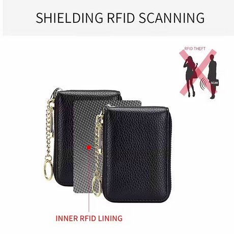 Casual style multi-compartment zipper wallet: Cards and loose change are neatly sorted