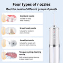 Wireless electric water toothbrush set, equipped with 4 nozzle heads - 360° rotatable nozzles, USB charging, lithium battery, suitable for daily teeth and gum cleaning, suitable for both men and women, is the perfect gift for the holidays. Dental cleaning