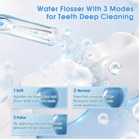 Wireless electric water toothbrush set, equipped with 4 nozzle heads - 360° rotatable nozzles, USB charging, lithium battery, suitable for daily teeth and gum cleaning, suitable for both men and women, is the perfect gift for the holidays. Dental cleaning