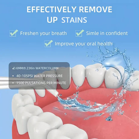 Wireless electric water toothbrush set, equipped with 4 nozzle heads - 360° rotatable nozzles, USB charging, lithium battery, suitable for daily teeth and gum cleaning, suitable for both men and women, is the perfect gift for the holidays. Dental cleaning