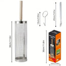 stainless steel BBQ grill, anti-scald design (barbecue basket + barbecue fork + hook) barbecue tool set, portable outdoor barbecue essential items, barbecue camping barbecue accessories, covered outdoor barbecue basket, suitable for camping and outdoor BB
