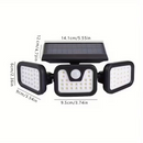 (2-piece set)74 LED solar sensor lights with motion sensors, 3-level brightness mode outdoor wall lights, suitable for front doors, courtyards, garages, and terraces