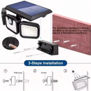 (2-piece set)74 LED solar sensor lights with motion sensors, 3-level brightness mode outdoor wall lights, suitable for front doors, courtyards, garages, and terraces