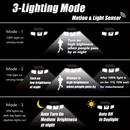 (2-piece set)74 LED solar sensor lights with motion sensors, 3-level brightness mode outdoor wall lights, suitable for front doors, courtyards, garages, and terraces