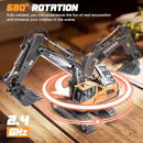 Mini Excavator Toy with Remote & App Control, High-Tech 11-Channel Alloy & Plastic Engineering Vehicle, Fun Toy for Men, Perfect Gift for Kids.