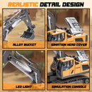 Mini Excavator Toy with Remote & App Control, High-Tech 11-Channel Alloy & Plastic Engineering Vehicle, Fun Toy for Men, Perfect Gift for Kids.