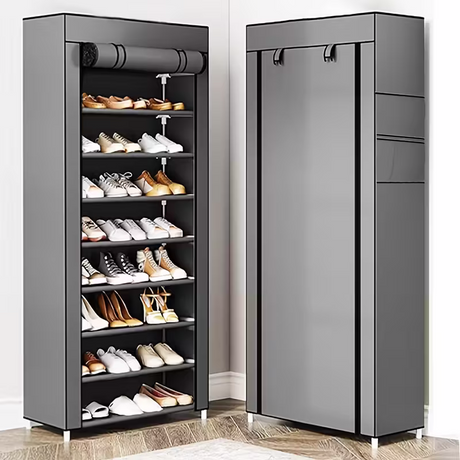 Multi-functional 10-layer shoe rack (can be freely disassembled into any number of layers) - Easy to assemble, portable for storage, suitable for 15 to 27 pairs of sports shoes, high heels and boots, it is an ideal choice for home use