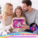 Unicorn remote control car for girls, 360° rotating four-wheel drive stunt remote control car with cute lights, rechargeable toy - children's birthday gift