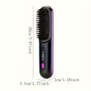 Black Silver Wireless Hair Straightening Comb Fast Heating Hair Comb Women'S Hair Styling