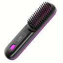 Black Silver Wireless Hair Straightening Comb Fast Heating Hair Comb Women'S Hair Styling