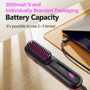 Black Silver Wireless Hair Straightening Comb Fast Heating Hair Comb Women'S Hair Styling