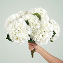 White Green Artificial Hydrangea White Hydrangea 18-Inch Flowers Real-Touch Flowers Wedding