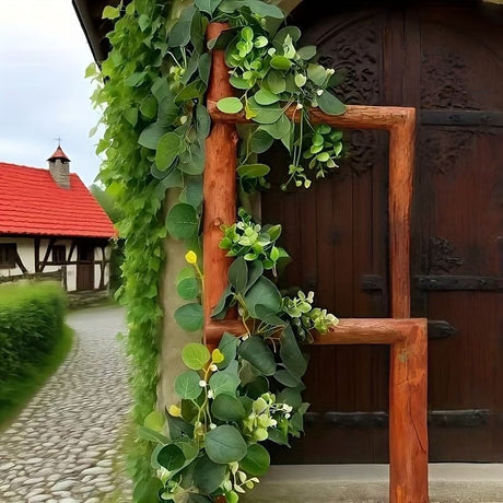 Green White Artificial Eucalyptus Garlands White Baby'S Breath 180 Cm Garlands Durable