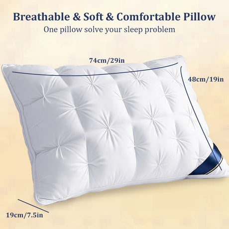 Luxury Pillow Quilted Pillow High-Quality Pillow Comfortable Pillow Bedding - White - Size 500g special low pillow