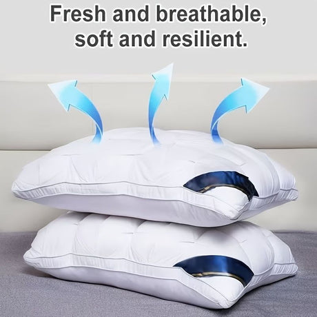 Luxury Pillow Quilted Pillow High-Quality Pillow Comfortable Pillow Bedding - White - Size 900g high pillow
