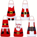 Christmas apron, waterproof apron, oil-resistant apron, festive kitchen decor, holiday cooking apron, Christmas gift idea, Santa apron, snowman apron, reindeer apron, family gathering apron - Christmas - Size 5-5PCS