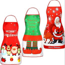 Christmas apron, waterproof apron, oil-resistant apron, festive kitchen decor, holiday cooking apron, Christmas gift idea, Santa apron, snowman apron, reindeer apron, family gathering apron - Christmas - Size 6-4PCS
