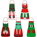 Christmas apron, waterproof apron, oil-resistant apron, festive kitchen decor, holiday cooking apron, Christmas gift idea, Santa apron, snowman apron, reindeer apron, family gathering apron - Christmas - Size 6-4PCS