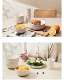 Wheat Straw Dinnerware Set Unbreakable Dinner Plates BPA-Free Dinnerware - Beige - Size 01