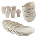 Wheat Straw Dinnerware Set Unbreakable Dinner Plates BPA-Free Dinnerware - Orange - Size 01