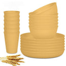 Wheat Straw Dinnerware Set Unbreakable Dinner Plates BPA-Free Dinnerware - Pink - Size 01