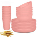 Wheat Straw Dinnerware Set Unbreakable Dinner Plates BPA-Free Dinnerware - Yellow - Size 01