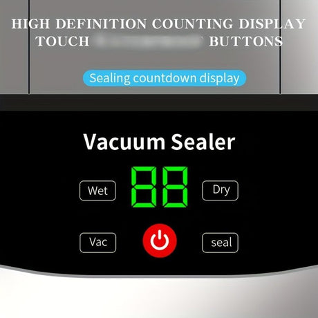 Silver Black USB Charging Food Vacuum Sealer Indoor Kitchen Outdoor Camping Food
