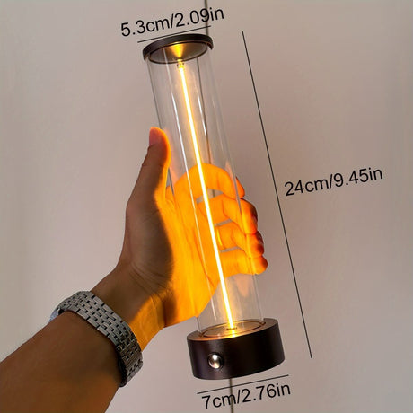 Minimalist Table Lamp Cordless Lamp Rechargeable Lamp Touch Dimmable Lamp - Black - Size 24CM