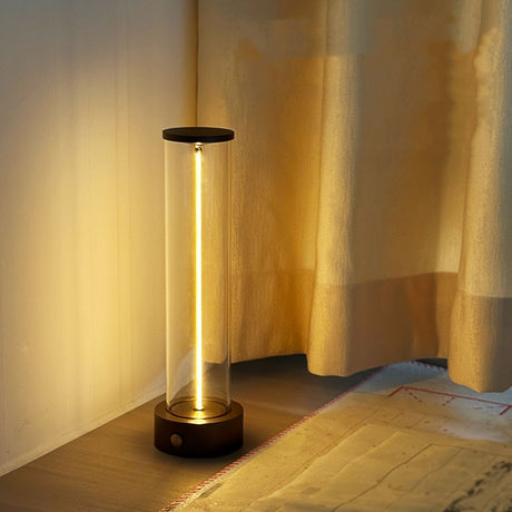 Minimalist Table Lamp Cordless Lamp Rechargeable Lamp Touch Dimmable Lamp - Black - Size 24CM