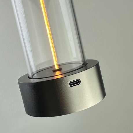Minimalist Table Lamp Cordless Lamp Rechargeable Lamp Touch Dimmable Lamp - Black - Size 24CM