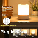 White Silver Touch-Controlled Bedside Lamp Dimmable Table Lamp 3-Color Warm White LED Light