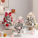 mini desktop Christmas tree, flocked pink Christmas tree, Christmas tree set, Christmas decorations, DIY Christmas tree, Christmas gift, office Christmas decor, festive tabletop tree - Christmas - Size 3