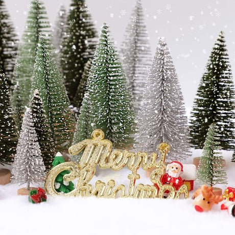 Mini Christmas Trees 30-Piece Set Christmas Decorations Festive Decor Holiday - Green - Size 01