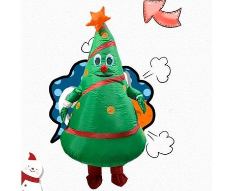 Inflatable Christmas Tree Costume Christmas Costume Polyester Christmas Costume - Green - Size 01