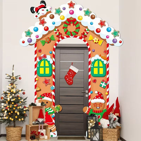 Christmas Decoration 2D Flat Banner Merry Christmas Archway Front Porch Decor - 02 - Size 190-250CM