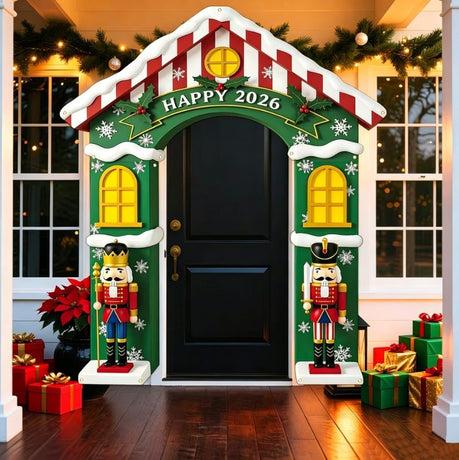 Christmas Decoration 2D Flat Banner Merry Christmas Archway Front Porch Decor - 04 - Size 190-250CM