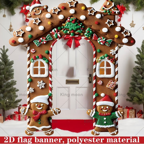 Christmas Decoration 2D Flat Banner Merry Christmas Archway Front Porch Decor - 06 - Size 190-250CM