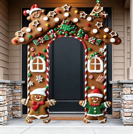 Christmas Decoration 2D Flat Banner Merry Christmas Archway Front Porch Decor - 07 - Size 190-250CM