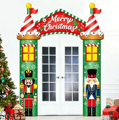 Christmas Decoration 2D Flat Banner Merry Christmas Archway Front Porch Decor - 07 - Size 190-250CM
