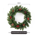 Christmas wreath, artificial wreath, red berries, pine cones, 30CM wreath, Christmas decoration, festive home decor, wreath for door, holiday centrepiece - Red - Size 50CM