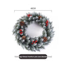 Christmas wreath, artificial wreath, red berries, pine cones, 30CM wreath, Christmas decoration, festive home decor, wreath for door, holiday centrepiece - White - Size 40CM