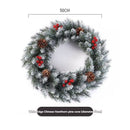 Christmas wreath, artificial wreath, red berries, pine cones, 30CM wreath, Christmas decoration, festive home decor, wreath for door, holiday centrepiece - White - Size 40CM