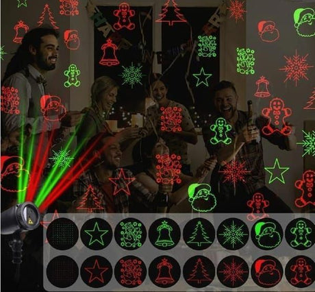 Christmas Outdoor Laser Light Outdoor Laser Projector Festive Laser Decorations - Black - Size 01