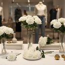 White Artificial Roses Wedding Decorations Bridal Bouquet Wedding Centerpieces