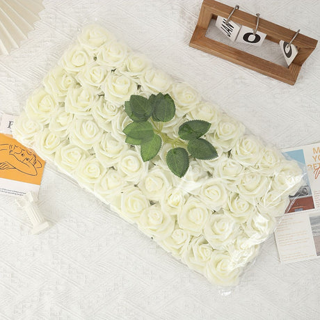 White Artificial Roses Wedding Decorations Bridal Bouquet Wedding Centerpieces