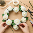 White Artificial Roses Wedding Decorations Bridal Bouquet Wedding Centerpieces