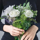 White Artificial Roses Wedding Decorations Bridal Bouquet Wedding Centerpieces
