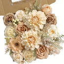 White Nude Artificial Flowers Faux Roses DIY Flower Arrangement Wedding Decorations