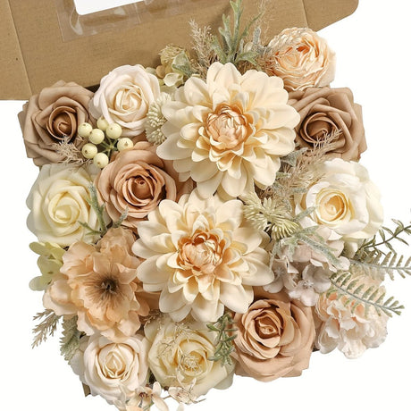 White Nude Artificial Flowers Faux Roses DIY Flower Arrangement Wedding Decorations